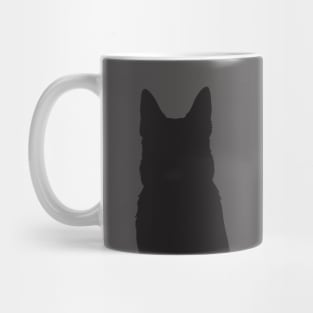 Silhouette of Black German Shepherd Mug